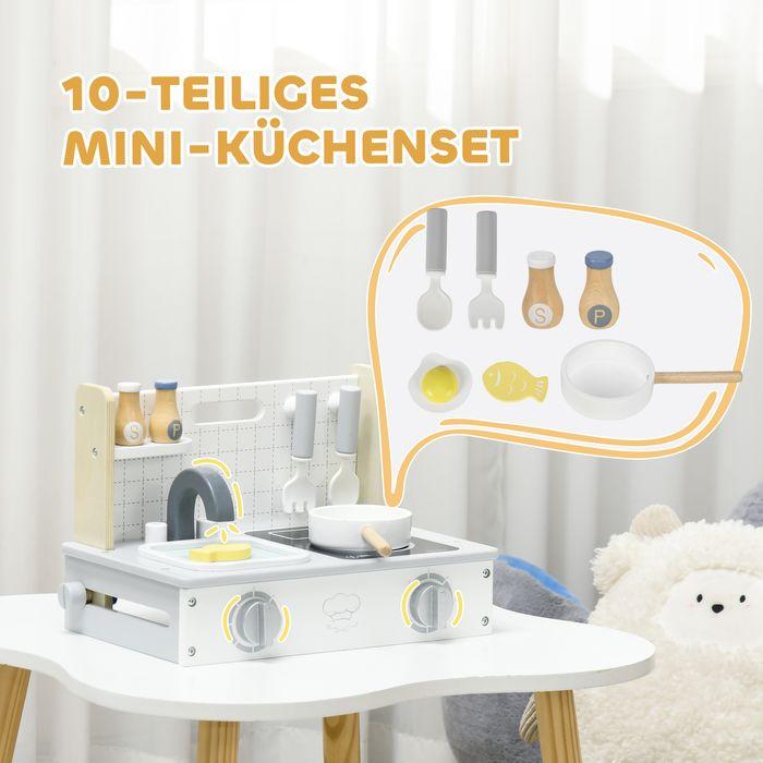 Produktbild Swisshandel24 Kinderküche aus Holz, 10 Stück Mini Spielküche mit Lebensmittel für 3-5 Jahre