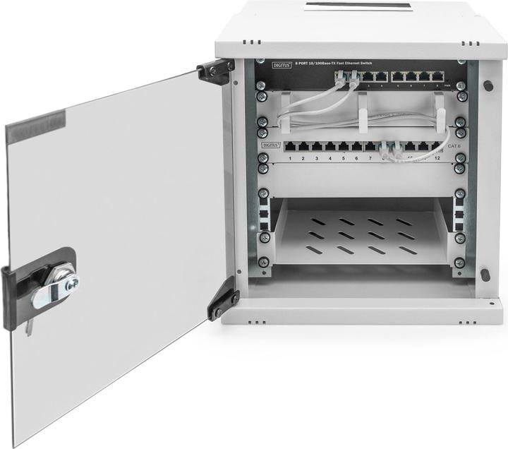 Actual product image Digitus 10" 6U wall-mounted enclosure, SOHO PRO 324 x 316 x 298 mm, grey (6 RU, 10 inch rack)