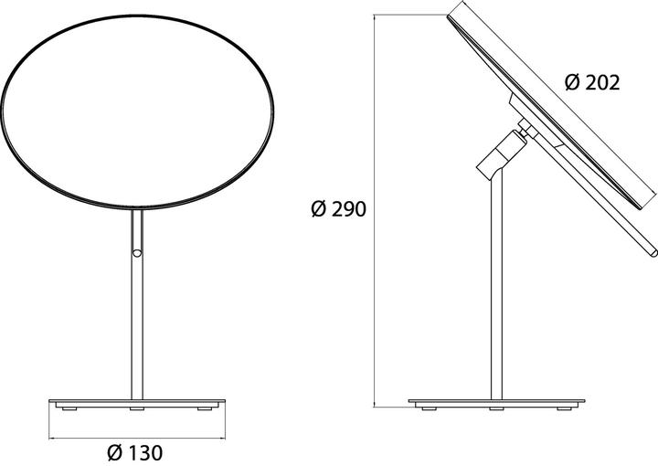 Actual product image Emco pure standing mirror, round, 202 mm, with handle, chrome, 109400112