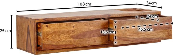 Actual product image FineBuy Lowboard Sheesham Brown