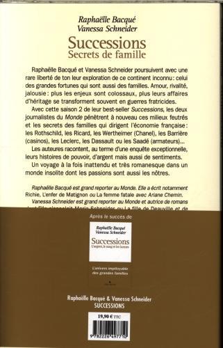 Image du produit Albin Michel Successions : secrets de famille (Français, Bacqué Raphaëlle, Tailleur Vanessa, 2024)