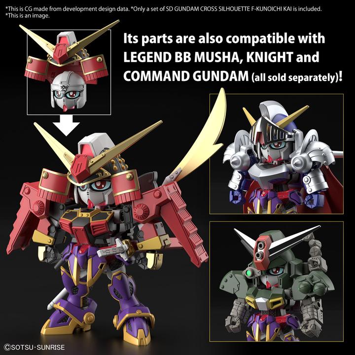 Actual product image Bandai GUNDAM - SD Gundam Cross Silhouette F-Kunoichi Kai - Model Kit