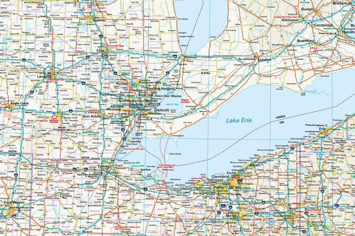 Produktbild Landkarte USA 04, Nordost (1:1.250.000) : Maine, Maryland, New York, Ohio, West Vi...