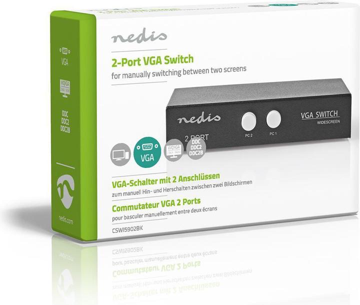 Immagine prodotto Nedis Switch VGA 2 porte Risoluzione massima: 2560x1600 500 MHz