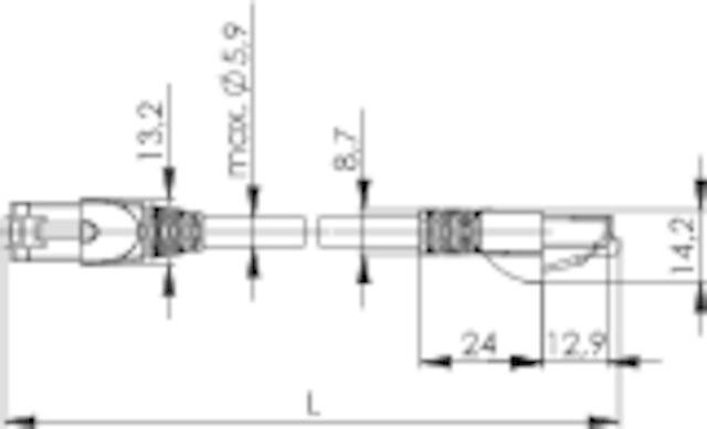 Produktbild Telegärtner Telegartner MP8 FS 500 (S/FTP, CAT6a, 0.25 m)