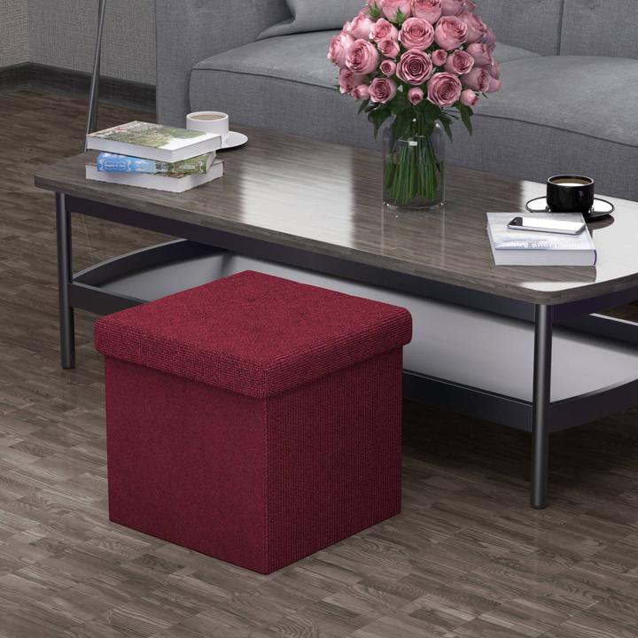 Produktbild Intirilife Sitzhocker 30x30x30 cm in KIRSCH ROT