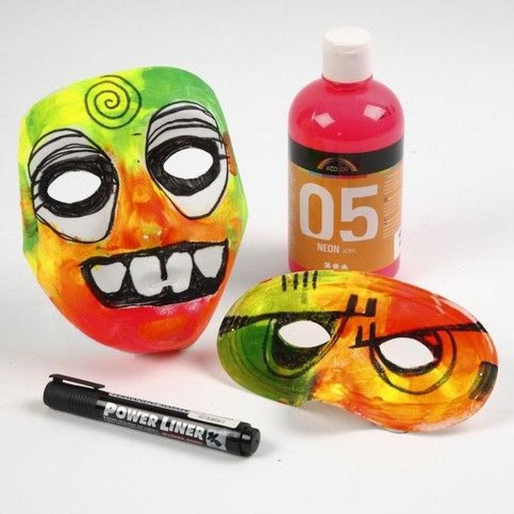 Image du produit Creativ Company Accessoire de fête demi-masque blanc, 10 pièces