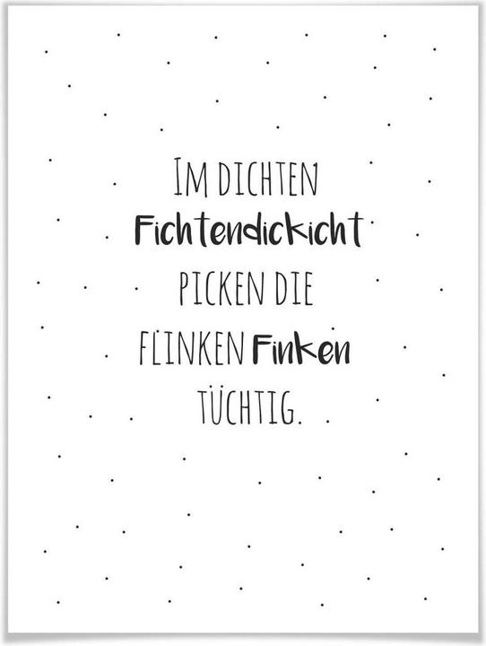 Produktbild Trenddeko Zungenbrecher - Im dichten Fichtendickicht (24 x 30 cm)