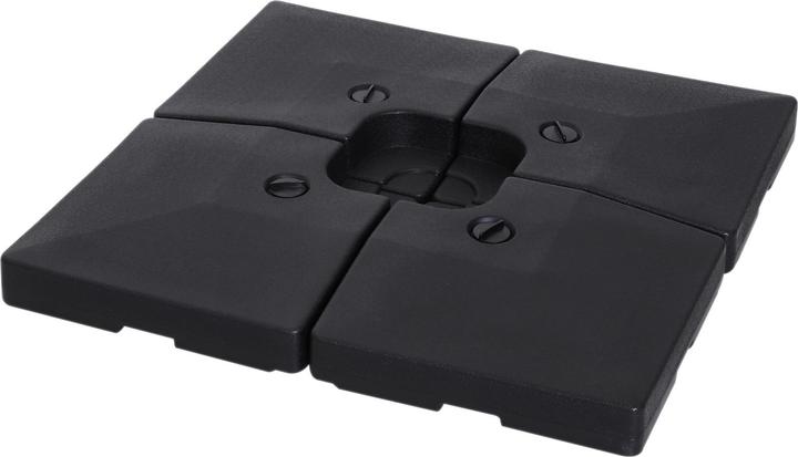 Produktbild Outsunny 4tlg Sonnenschirmständer befüllbar mit Sand Wasser HDPE-Kunststoff Schwarz je 51 x 51 x 12 cm bis zu