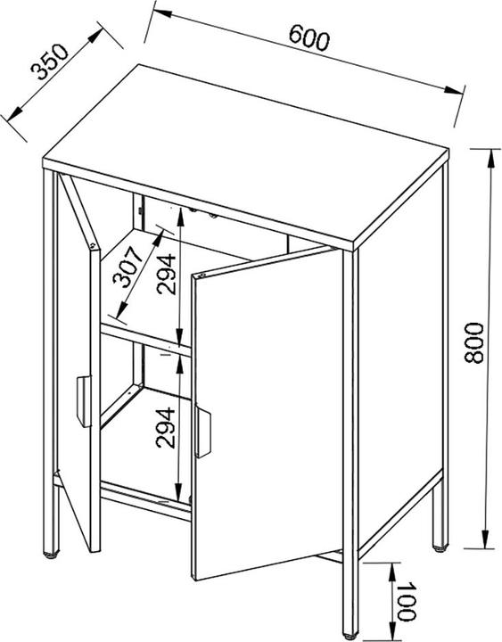Produktbild VCM Stahl Kommode Sideboard Flokas S (80 x 60 x 35 cm)