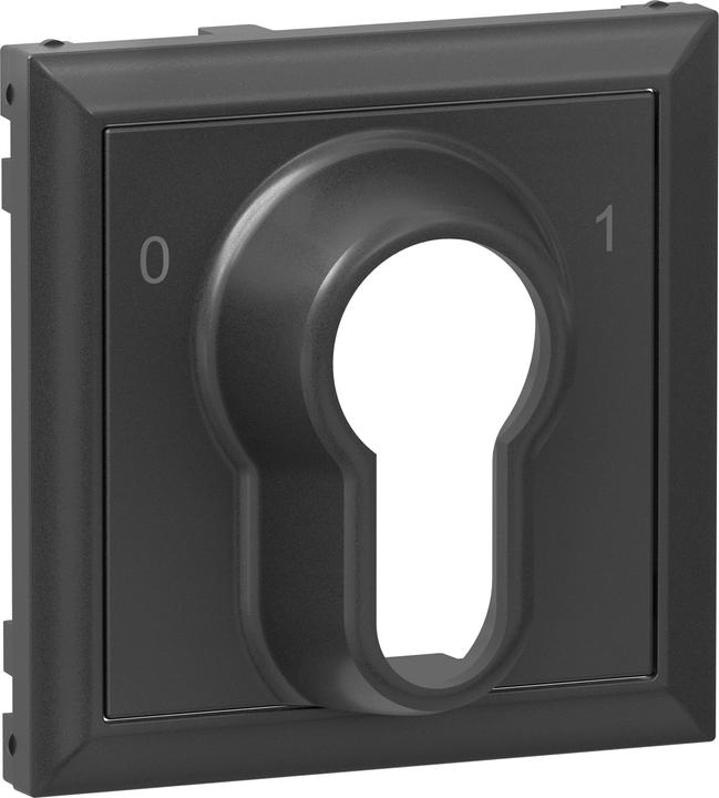 Actual product image Legrand SEANO cover for key switch 0-1 with DIN half cylinder, anthracite, 765433