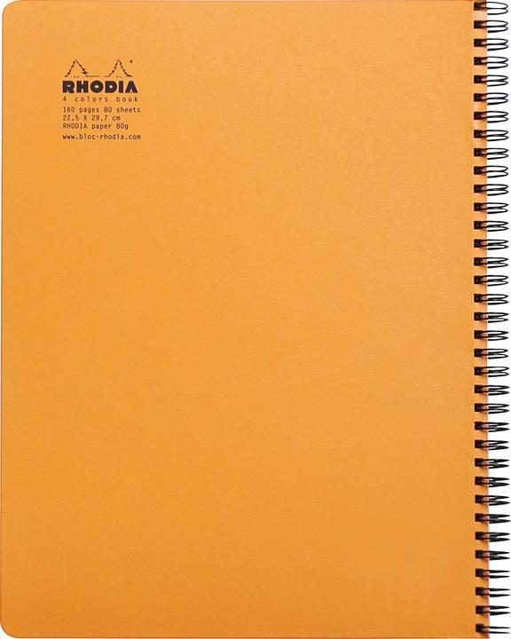 Actual product image Rhodia 4 Colors Book (A4+, Checked, Soft cover)