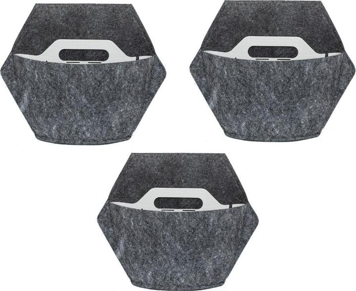 Actual product image CitySens 3 Pack Wall Planters gray planter gray textile cover