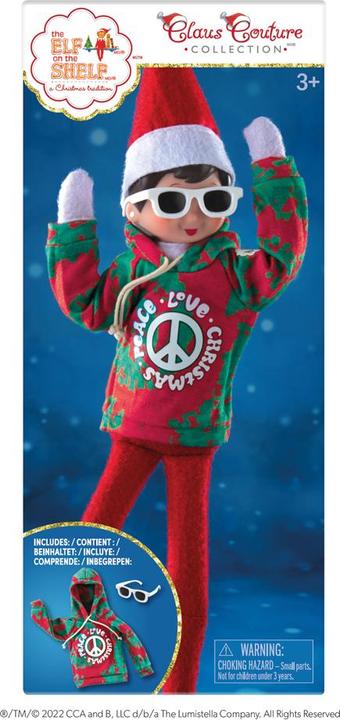 Produktbild Elf on the Shelf Elf Outfit - Love & Peace Hoodie