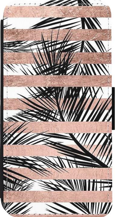 Produktbild PhoneLook Hülle Wallet schwarz Palm trees gold stripes (Apple iPhone 13 Pro Max)