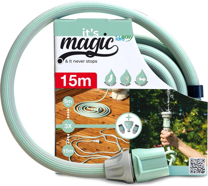 Immagine prodotto IdroEasy Tubo per irrigazione 15 m Ikra Magic Soft Smart Hose (15 m, 12.50 mm)