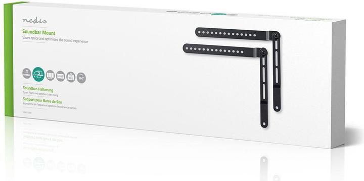 Produktbild Nedis Soundbar Halterung Universal Verbunden mit dem TV 10 kg Drehbar drehbar Stahl Schwarz (1 Stk., Wandmontage, Drehbar)