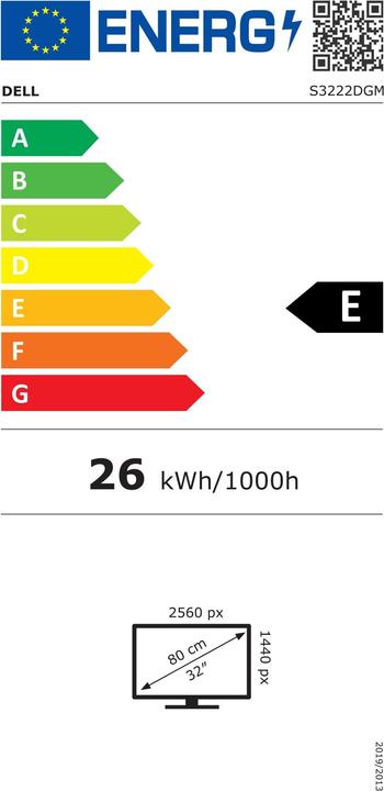 Energy Label Dell S3222DGM (2560 x 1440 pixels, 32")
