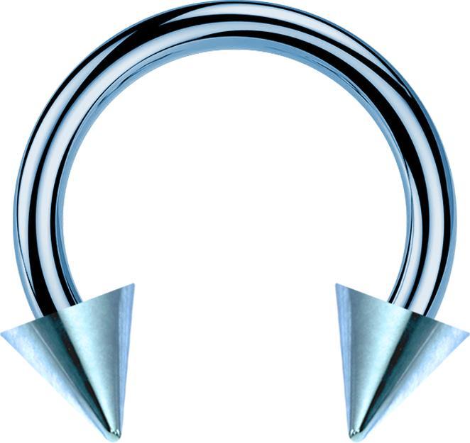 Produktbild Star Piercing Circular Barbell hellblau mit zwei Cones (Titan G23, ohne Messing)
