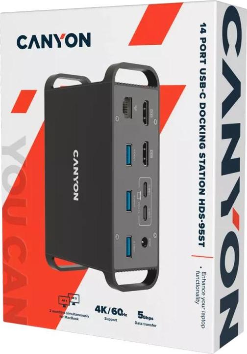 Image du produit Canyon Concentrateur USB HDS-95ST 14in1 (USB-C, 14 Ports)