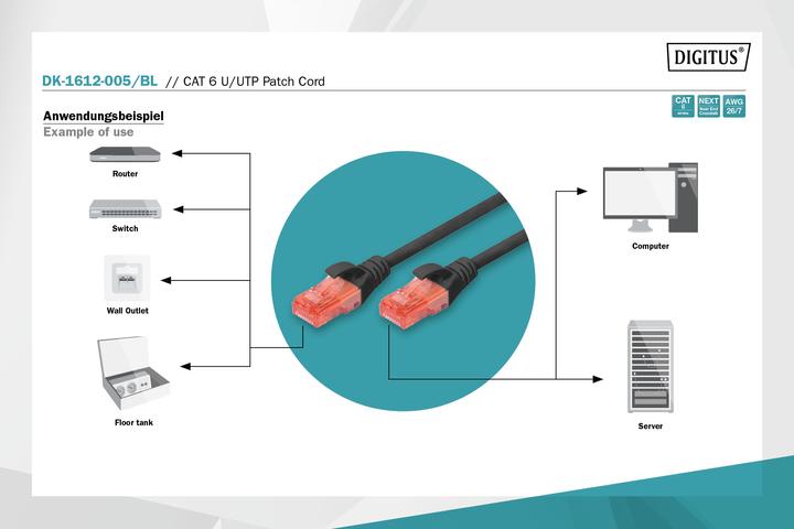Actual product image Digitus Network cable (U/UTP, CAT6, 0.50 m)