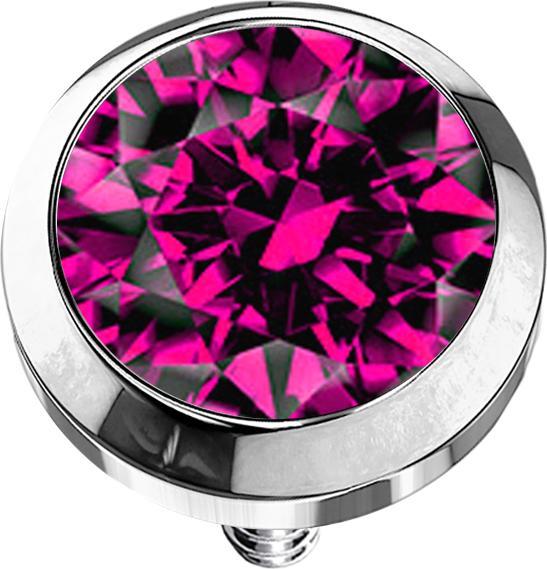 Star Piercing Ring silber mit Opal weiss (ohne Messing, Chirurgenstahl 316L)