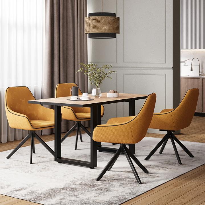 Immagine prodotto Vichy Esstisch Livorno, Schwarz/Goldkraft Eiche, 160 x 80 cm
