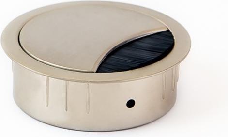 Actual product image TecLines TKD002E Table cable entry round 80mm, stainless steel look