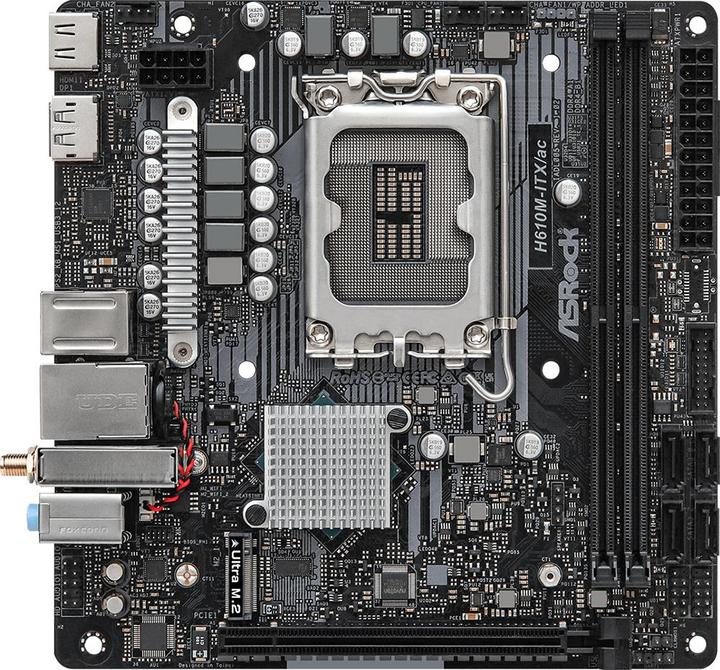 Produktbild AsRock H610M-ITX/ac (LGA 1700, Intel H610, Micro-ITX)