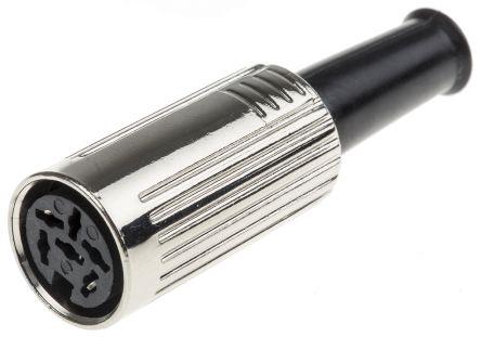 Actual product image Rs Pro 6 way shielded DIN cable socket