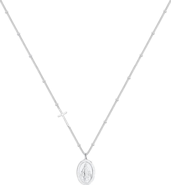 Elli Marienbild Anhänger und Kreuz (925 Silber, 45 cm)