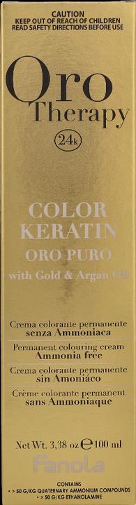 Fanola Oro Therapy Colour Keratin Permanent Coloring Cream (10.1 Blond Platinum Asch)