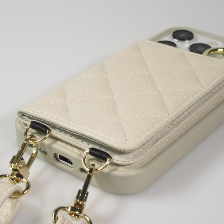 Image du produit PhoneLook Coque Cuir matelassé avec miroir et compartiment carte inclus grande lanière amovible (Apple iPhone 15 Pro Max)