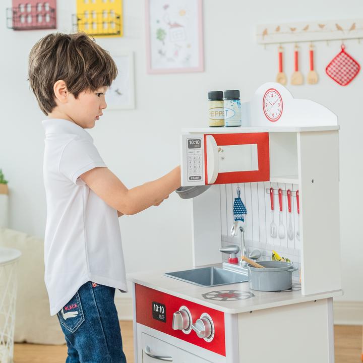 Produktbild Teamson Kids Weie Spielkche Madrid Interaktive Kinderkche aus Holz fr fantasievolles Spielen