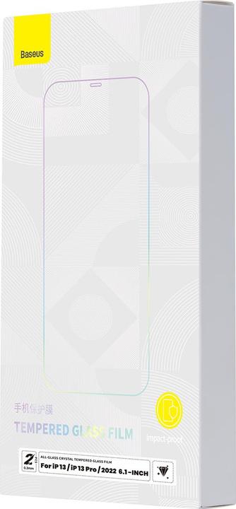 Immagine prodotto Baseus Pellicola EasyStick in vetro temperato Tuttovetro iP14 (Confezione da 2) (2 Pezzo/i, Apple iPhone 14)