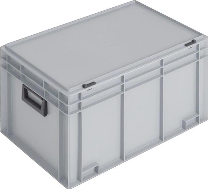 Produktbild Lockweiler Kunststoffkoffer L600xB400xH353 mm PP 2 Griffe Schiebeverschluss grau 70 l (70 l)