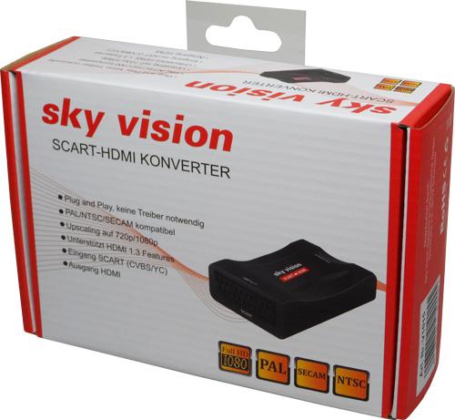 Immagine prodotto Sky Vision Convertitore da SCART a HDMI, PAL, NTSC, 1080P, VHS, Xbox, PS3