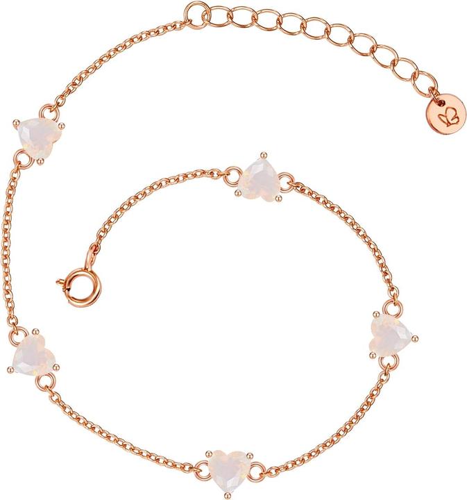 Produktbild Glanzstücke München Damen Sterling Silber Mondstein (synth.) roségold - 29950 (17 cm, Sterling Silber)