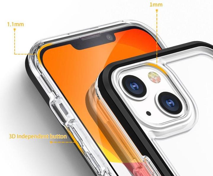 Actual product image Hurtel Clear 3in1 case for iPhone 13 mini gel cover with frame black (Apple iPhone 13 mini)