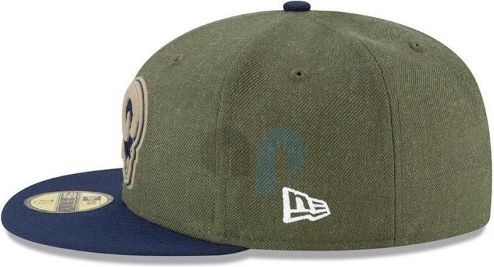 Actual product image New Era NFL - Los Angeles Rams - On Field 2018 Salute to Service 59Fifty Cap Olive 7 5/8 (56)