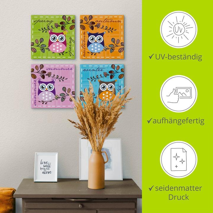 Image du produit Artland Hibou au printemps, été, automne, hiver S6IA (30 x 30 cm)