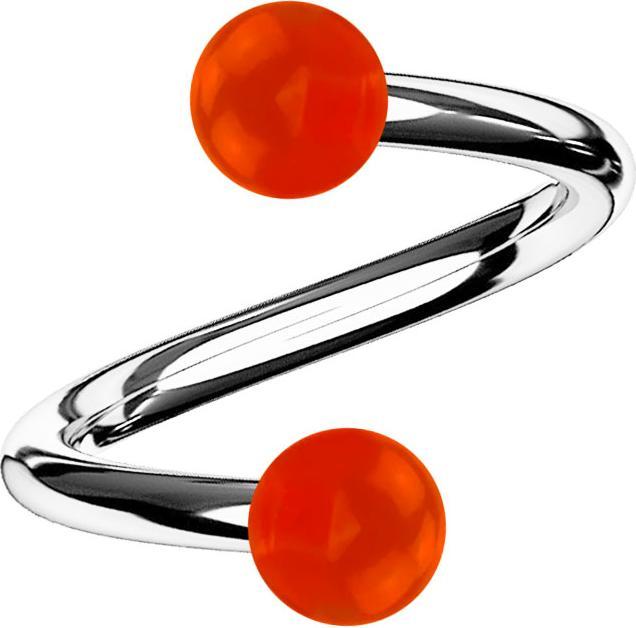 Immagine prodotto Star Piercing Spirale argento con due sfere rosse trasparenti (senza ottone)