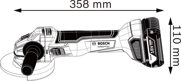 Actual product image Bosch Professional Combo kit set with 4x 18V: GSR18V-110C/GDX18V-210C/GWS18V-10/GBH 18V-24C, 3x rechargeable battery