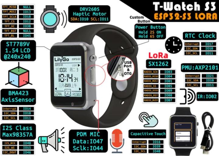 Immagine prodotto Lilygo T-Watch S3 Smartwatch ESP32-S3 con 868Mhz Lora