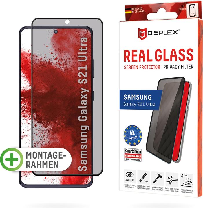 Image du produit Displex Real Glass, Privacy Full Cover Panzerglas (1 pièce(s), Samsung Galaxy S21 Ultra 5G)