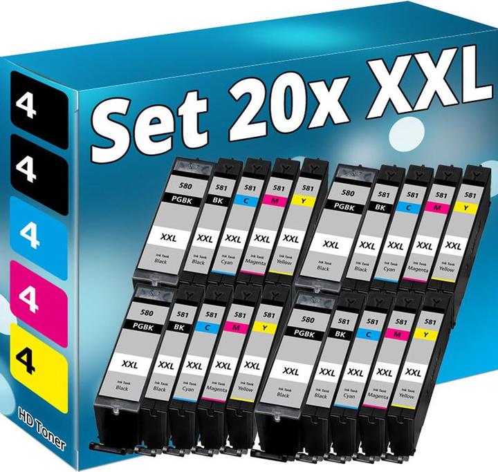 Produktbild Druckfuxx 20x Patronen für CANON PIXMA TS 6350 TS 6351 TS 8350 TS 8351