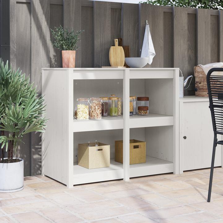 VidaXL Aussenküchenschrank Weiss 106x55x92 cm Massivholz Kiefer