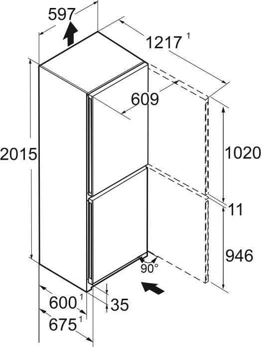 Actual product image Liebherr Fridge-freezer combination CNd 5704 Pure Right/reversible (348 l)