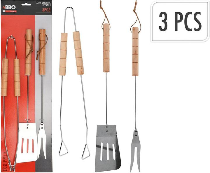Actual product image Barbecue accessories wood set of 3