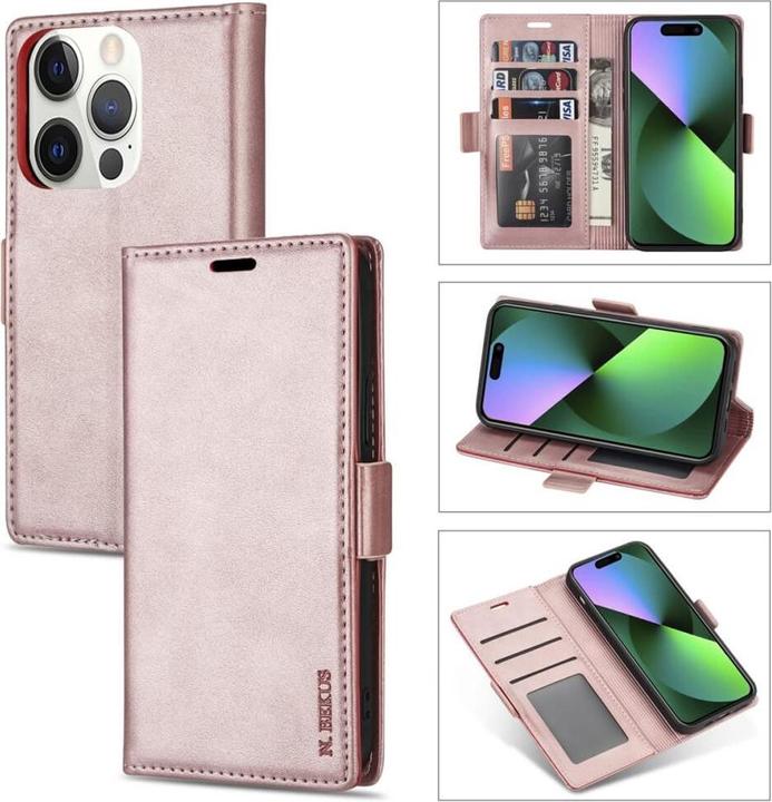 Produktbild N.Bekus iPhone 15 Pro - Flip Case Hülle rosa (Apple iPhone 15 Pro)